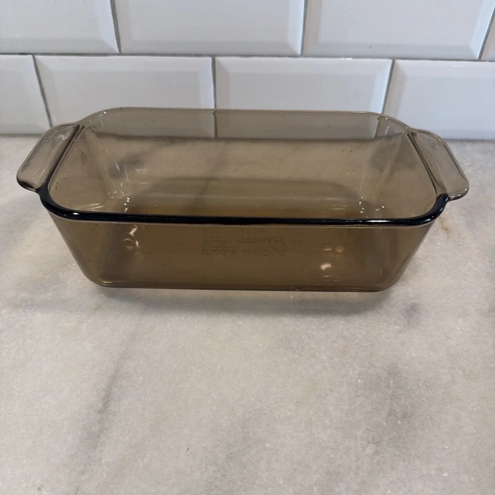 Pyrex Loaf Pan Baking Dish #213 Amber Brown Glass Corning E 15 1.5L 22x11x6cm